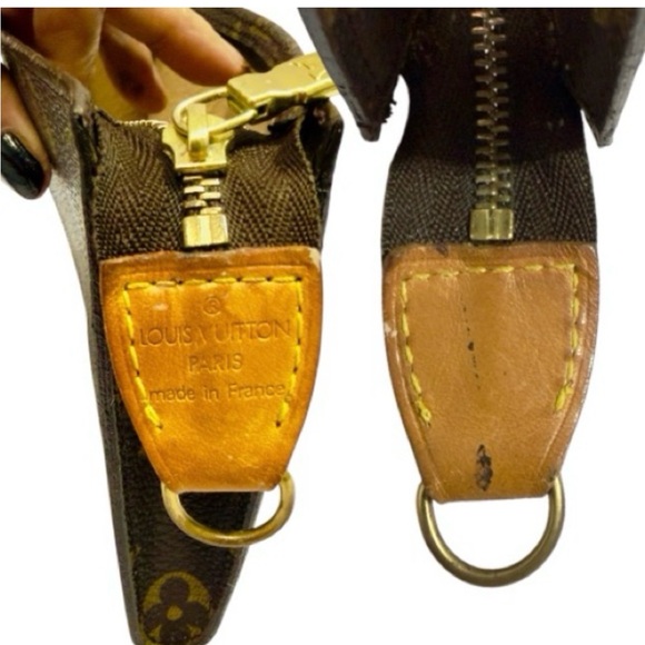 Vintage LOUIS VUITTON Monogram Women’s Bucket Pouch GM Brown, Beige Authentic - Picture 10 of 17